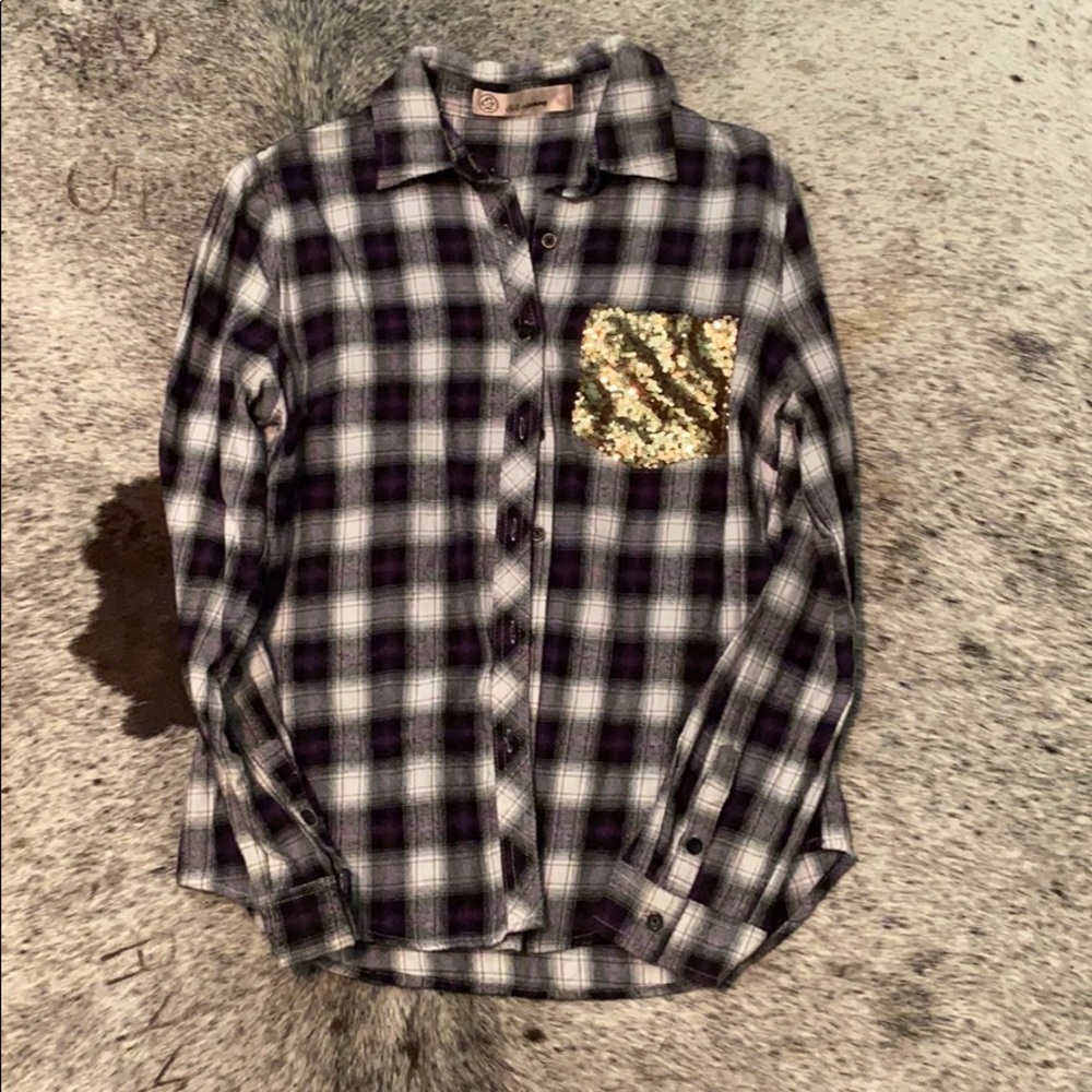 Flannel sequin top - Picture 2 of 2